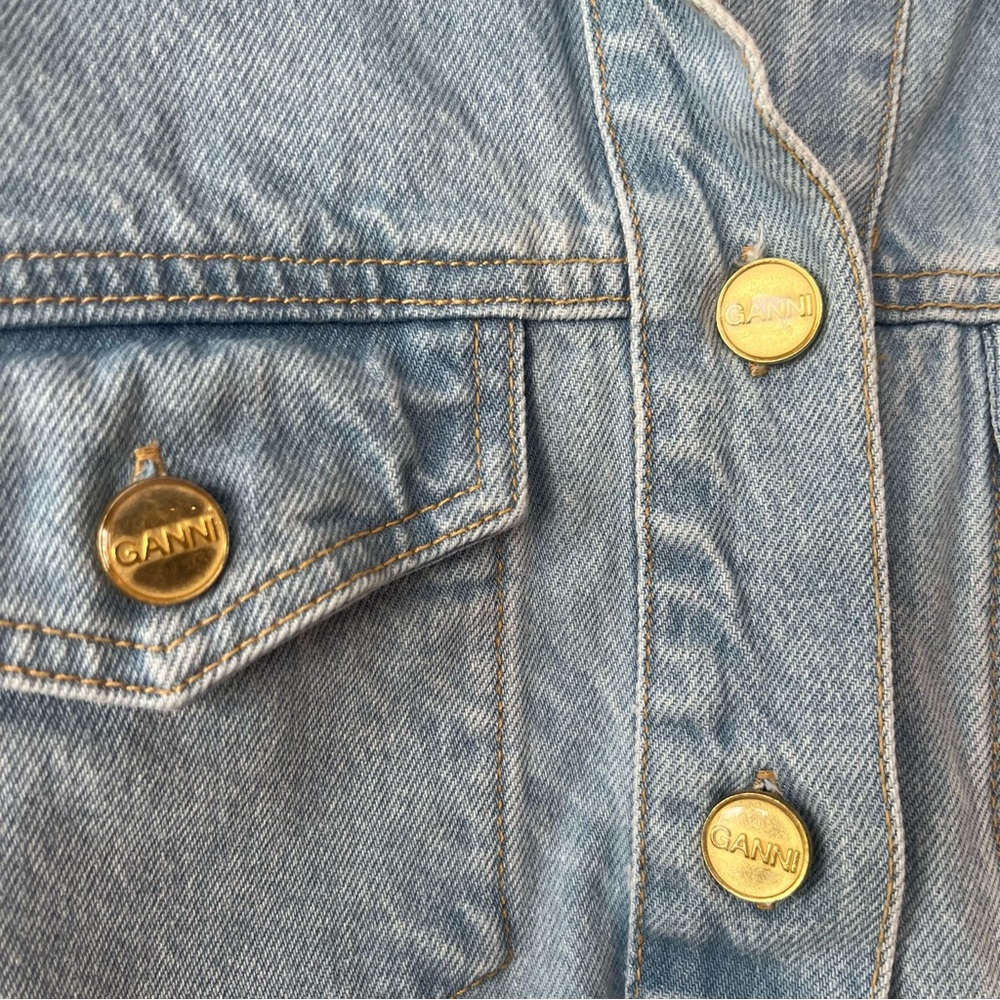 Ganni Cutline Denim Mini Dress - Picture 9 of 15